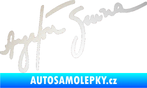 Samolepka Podpis Ayrton Senna odrazková reflexní bílá