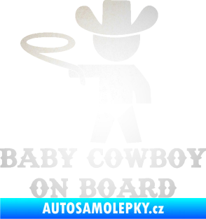 Samolepka Baby cowboy on board levá odrazková reflexní bílá