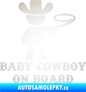 Samolepka Baby cowboy on board pravá odrazková reflexní bílá