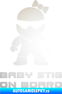 Samolepka Baby stig on board girl odrazková reflexní bílá