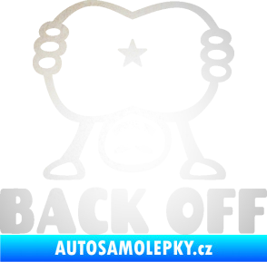 Samolepka Back off panáček odrazková reflexní bílá