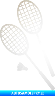 Samolepka Badminton rakety levá odrazková reflexní bílá
