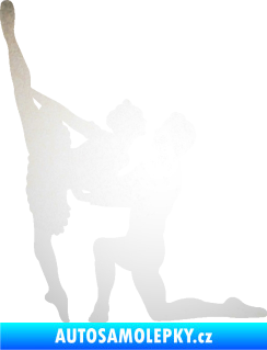 Samolepka Balet 002 levá taneční pár odrazková reflexní bílá