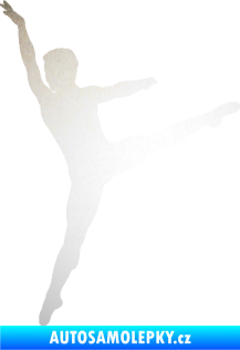 Samolepka Balet tanečník 001 levá odrazková reflexní bílá