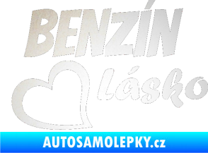 Samolepka Benzín Lásko odrazková reflexní bílá