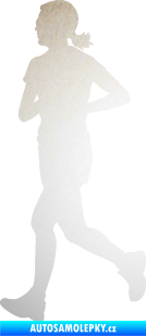 Samolepka Běžkyně 001 levá jogging odrazková reflexní bílá