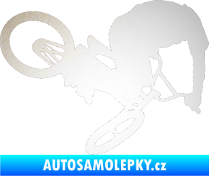 Samolepka Biker 001 pravá odrazková reflexní bílá