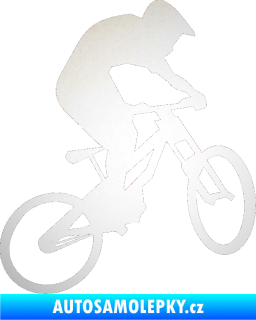 Samolepka Biker 002 pravá odrazková reflexní bílá