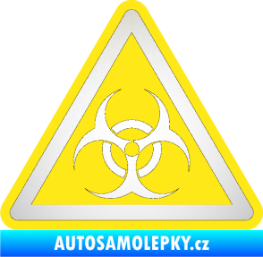 Samolepka Biohazard barevný trojúhelník odrazková reflexní bílá