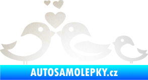 Samolepka Bird family 001 rodina v autě odrazková reflexní bílá