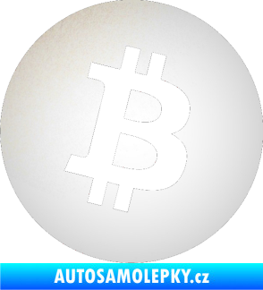 Samolepka Bitcoin 001 odrazková reflexní bílá