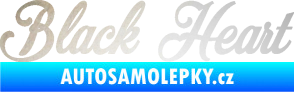 Samolepka Black Heart nápis odrazková reflexní bílá