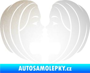 Samolepka Blíženci 002  odrazková reflexní bílá