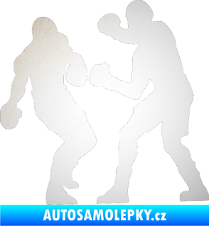 Samolepka Boxeři 001 levá odrazková reflexní bílá