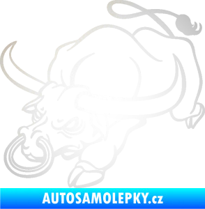 Samolepka Býk 014 levá rozzuřený odrazková reflexní bílá