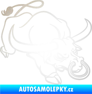 Samolepka Býk 014 pravá rozzuřený odrazková reflexní bílá