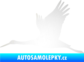 Samolepka Čáp 002 levá odrazková reflexní bílá