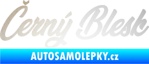 Samolepka Černý blesk nápis odrazková reflexní bílá