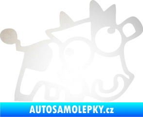 Samolepka Crazy cow pravá odrazková reflexní bílá