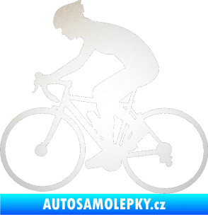 Samolepka Cyklista 005 levá odrazková reflexní bílá