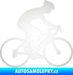 Samolepka Cyklista 005 pravá odrazková reflexní bílá
