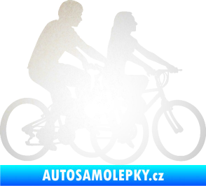 Samolepka Cyklisté 001 pravá pár odrazková reflexní bílá