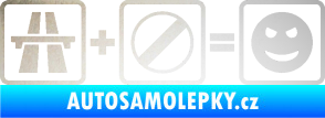 Samolepka Dálnice + konec omezení rychlosti = jízda odrazková reflexní bílá