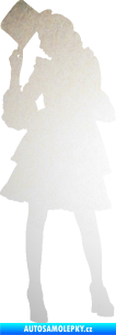 Samolepka Dáma s kloboukem 001 levá odrazková reflexní bílá