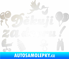 Samolepka Děkuji za dceru nápis dítě v autě odrazková reflexní bílá