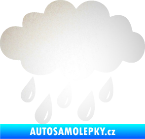 Samolepka Déšť 001 levá mrak a kapky odrazková reflexní bílá