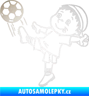 Samolepka Dítě v autě 022 levá fotbalista odrazková reflexní bílá