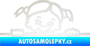 Samolepka Dítě v autě 030 levá malá slečna hlavička odrazková reflexní bílá