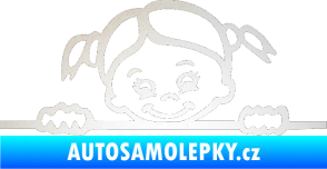 Samolepka Dítě v autě 030 pravá malá slečna hlavička odrazková reflexní bílá