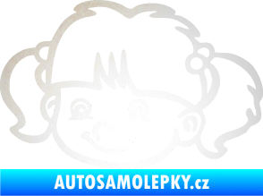 Samolepka Dítě v autě 035 levá holka hlavička odrazková reflexní bílá