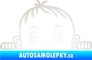 Samolepka Dítě v autě 045 levá chlapeček hlavička odrazková reflexní bílá