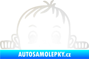 Samolepka Dítě v autě 045 pravá chlapeček hlavička odrazková reflexní bílá