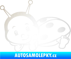 Samolepka Dítě v autě 063 levá beruška odrazková reflexní bílá