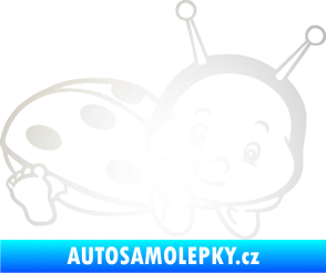 Samolepka Dítě v autě 063 pravá beruška odrazková reflexní bílá