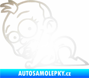 Samolepka Dítě v autě 067 levá lezoucí miminko odrazková reflexní bílá