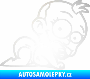 Samolepka Dítě v autě 067 pravá lezoucí miminko odrazková reflexní bílá