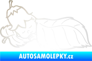 Samolepka Dítě v autě 107 levá spinká na lístečku odrazková reflexní bílá