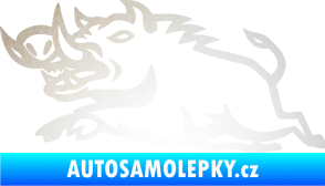 Samolepka Divoké prase 004 levá odrazková reflexní bílá
