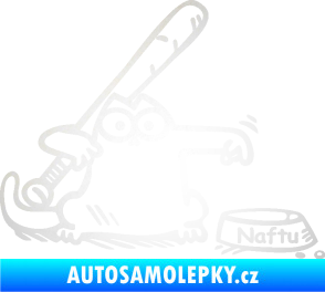 Samolepka Dolej naftu 002 pravá odrazková reflexní bílá