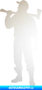 Samolepka Dřevorubec 001 levá odrazková reflexní bílá