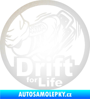 Samolepka Drift for life odrazková reflexní bílá
