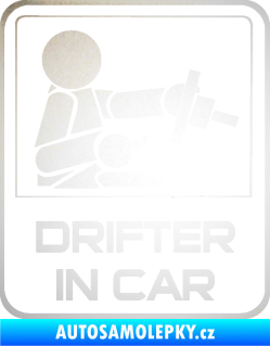 Samolepka Drifter in car 002 odrazková reflexní bílá