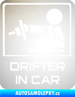 Samolepka Drifter in car 003 odrazková reflexní bílá