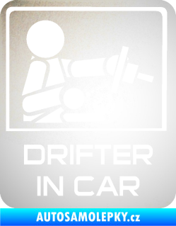 Samolepka Drifter in car 004 odrazková reflexní bílá