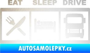 Samolepka Eat, sleep, drive 003 s nápisem odrazková reflexní bílá