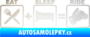 Samolepka Eat sleep ride odrazková reflexní bílá